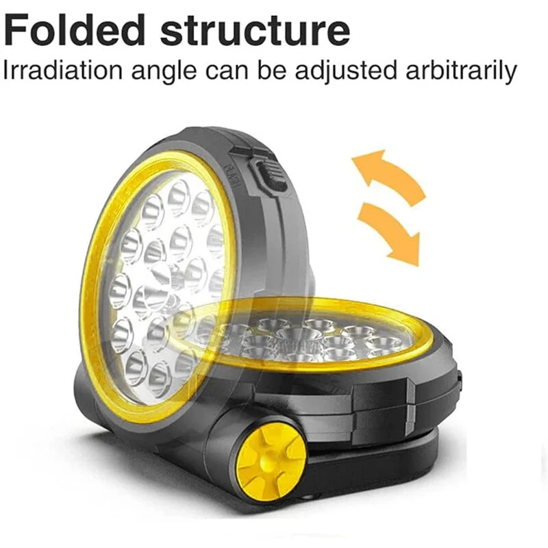 (image for) 10W 1000LM LED Rechargeable Work Light with Magnetic Base Waterproof Portable Flood Light for Camping Hiking Car Repairing and Warning with Type C 5200mAH Power Bank Emergency Flashlight